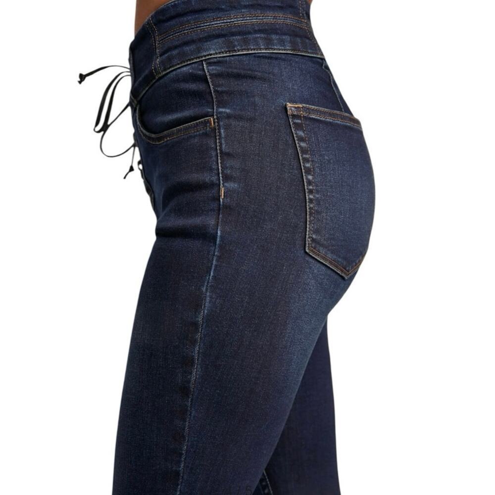 CRVY by Free People Lovers Knot High Waist Lace Up Skinny Jeans Size 27 - Picture 5 of 11